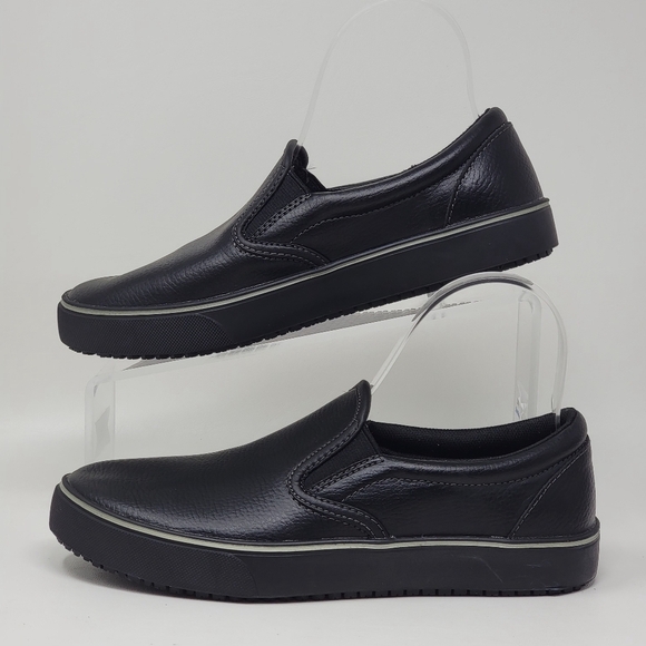 Tredsafe Shoes Mens 5 Womens 6 W Casual Slip On Loafer MNTR43SN003 Black Leather - Picture 2 of 9